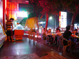 night scene at a street food restaurant in Zhuhai, China