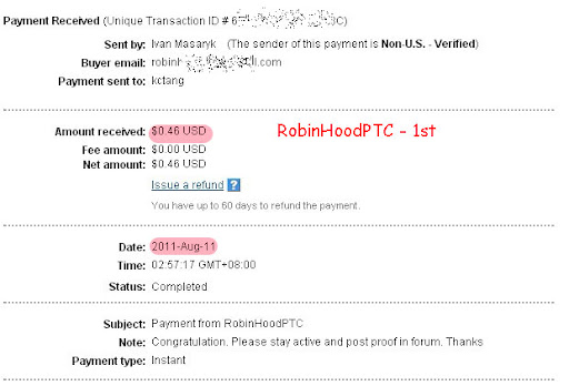 1st payment RobinhoodPTC-0001