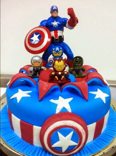 Captain America Birthday Cakes