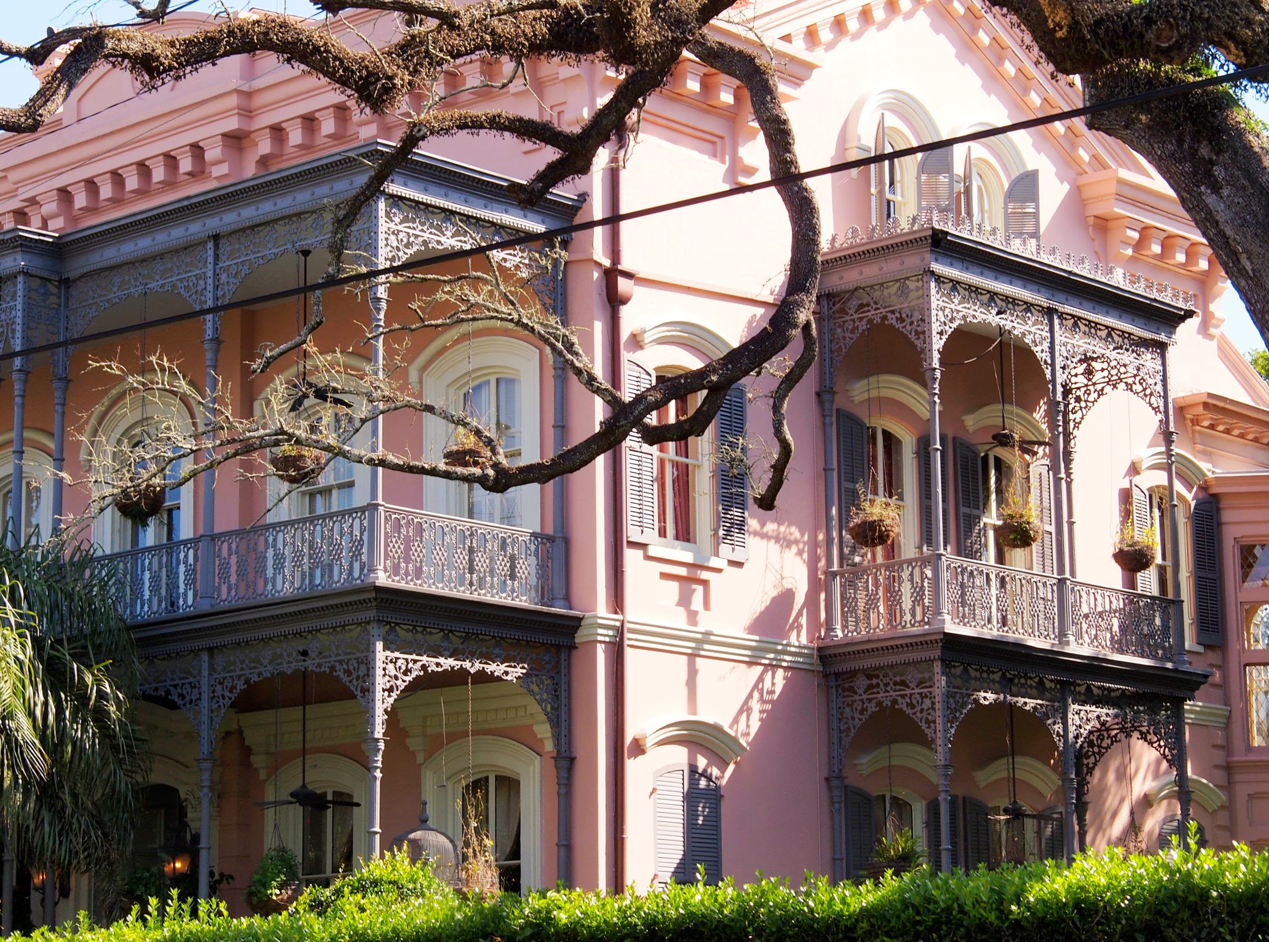 Pink mansion in New Orleans Garden District