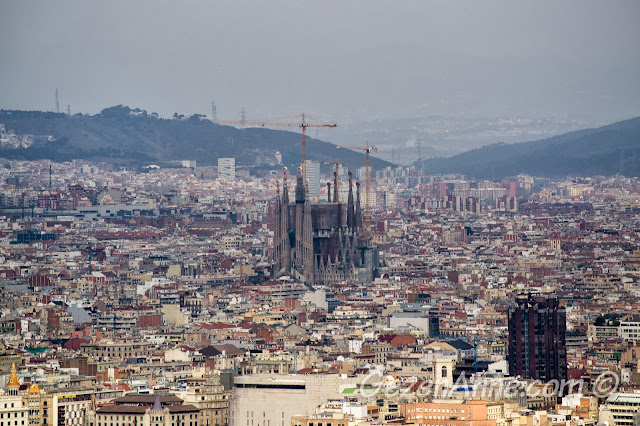 Montjuic tepesinden Barselona manzarası