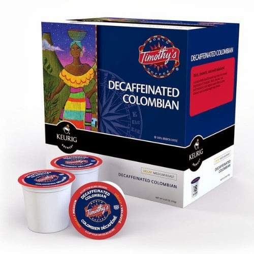 Coffee Timothy's World Coffee, Colombian Decaffeinated K-Cups for Keurig Brewers (Pack of 96) For Sale