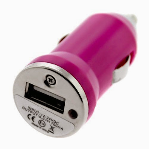  SODIAL(TM) Mini USB Car Charger Vehicle Power Adapter - Hot Pink for Apple iPhone 4 4G 16GB / 32GB 4th Generation
