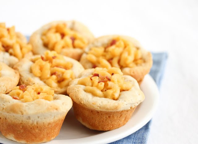 close-up photo of Mini Macaroni and Cheese Pies