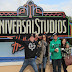 The gang at the famous Universal sign