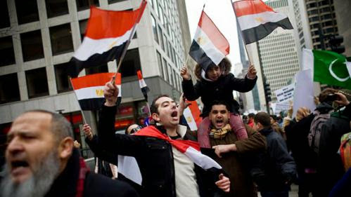 Protesting In Chicago In Solidarity With Egypt Protests