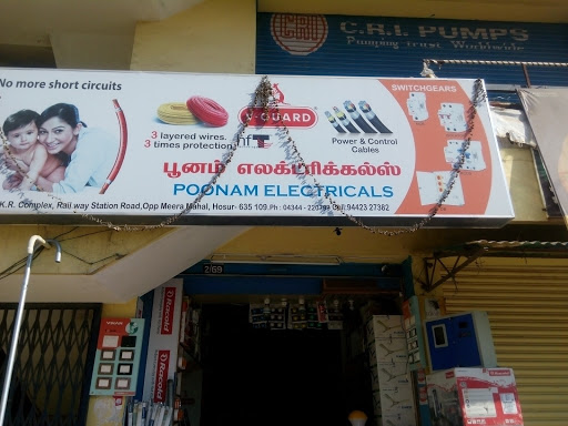 Poonam Electricals, No. 2/G9,, K.R.Complex,, Railway Station Road,, Hosur, Tamil Nadu 635109, India, Electrical_Accessories_Wholesaler, state TN