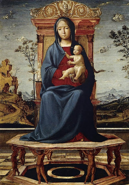 Lorenzo Costa - Virgin and Child Enthroned