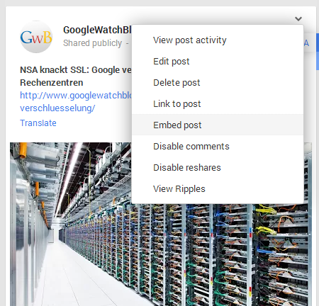 Google+ Embed