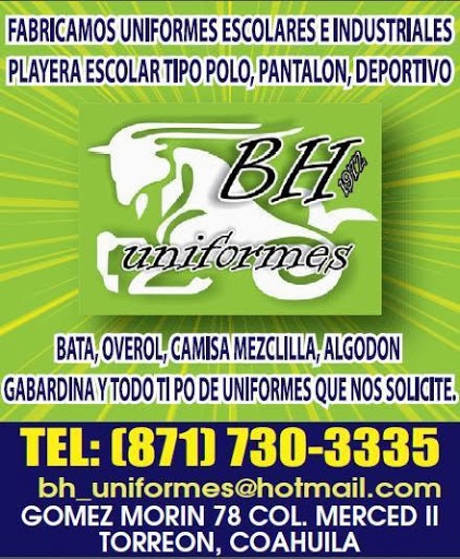 bh uniformes, Calz Manuel Gómez Morin, La Merced II, 27276 Torreón, Coah., México, Tienda de uniformes | COAH