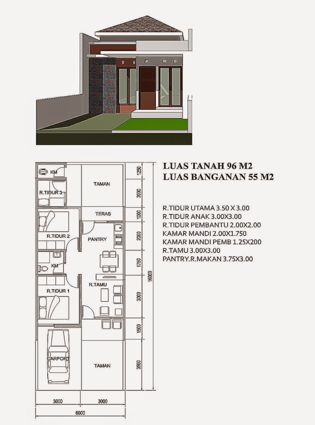 45 Desain Rumah Sederhana Luas Rumah Minimalis Sobat