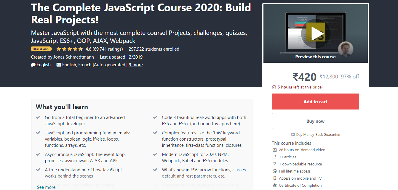 The Complete JavaScript Course 2020: Build Real Projects!