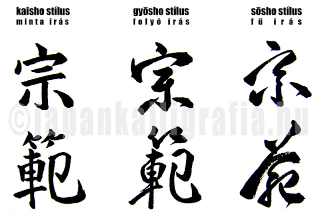 japán kalligráfia stílusok