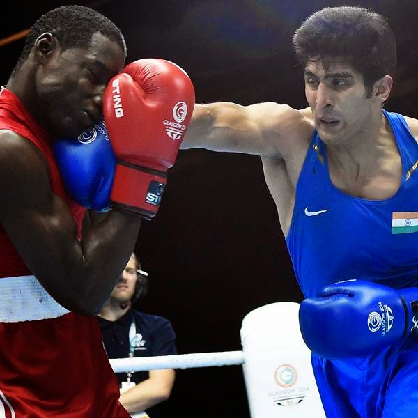 The tempo continued in the third round and Vijender won comfortably at the end.