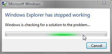 Mengatasi Windows Explorer Has Stopped Working Pada Windows 7