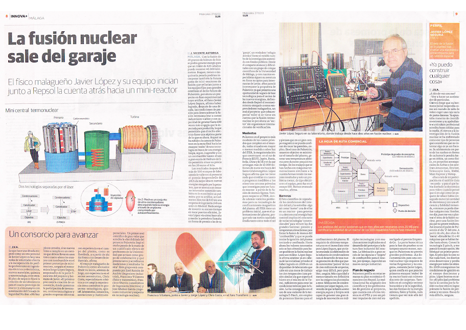 Pulsotron en varios diarios a toda página DiarioSur-27Feb2013-PULSOTRON