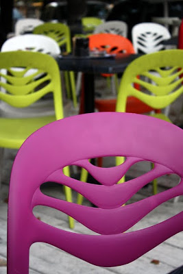 Chairs at Playground restaurant in Belgrade