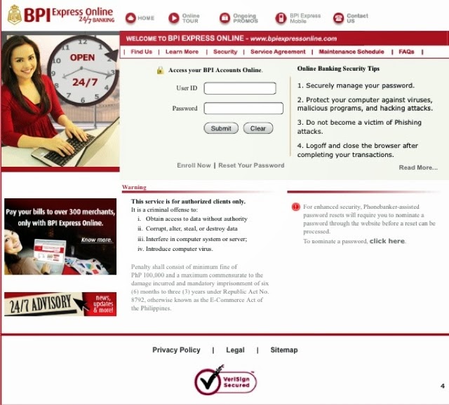 Bpi express online login
