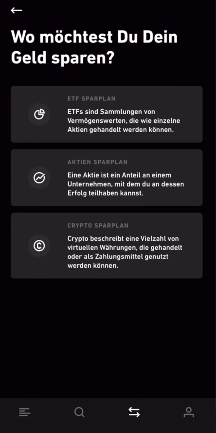 ETF-, Aktien- und Crypto Sparpläne bei 