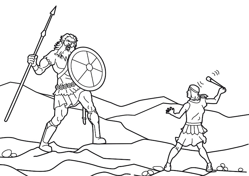 David and goliath coloring pages