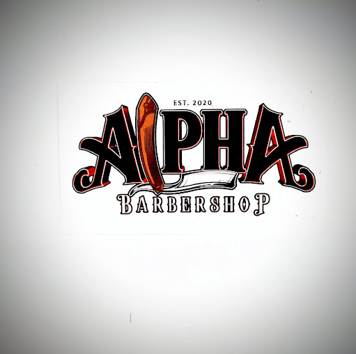 ALPHA BARBERSHOP? logo