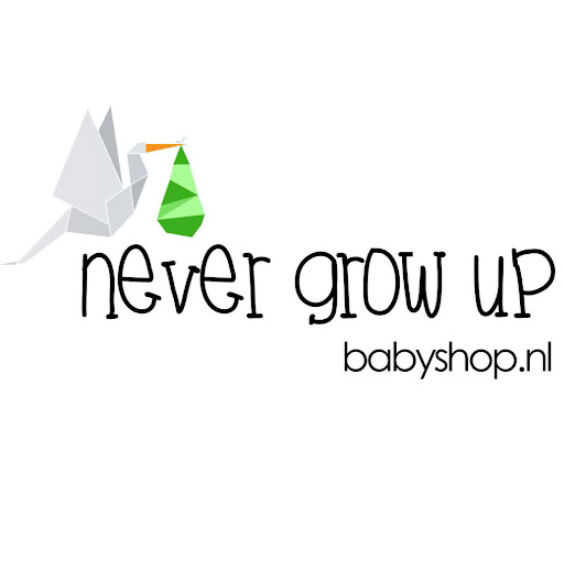 Never grow up baby & kids shop logo