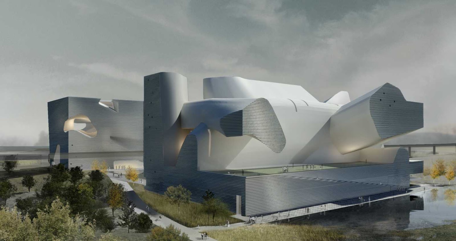 Tientsin, Cina: [ECOLOGY MUSEUM AND PLANNING MUSEUM BY STEVEN HOLL]