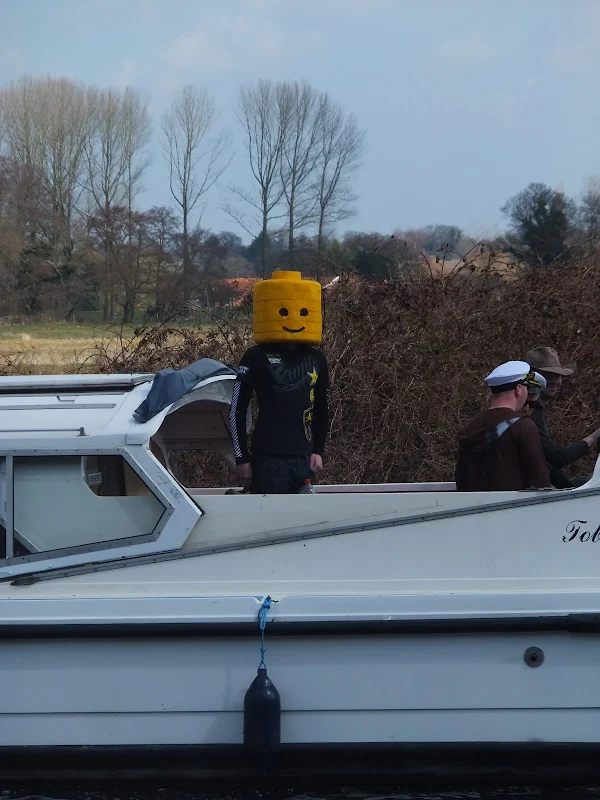 Strange man on a boat at The Waters Edge