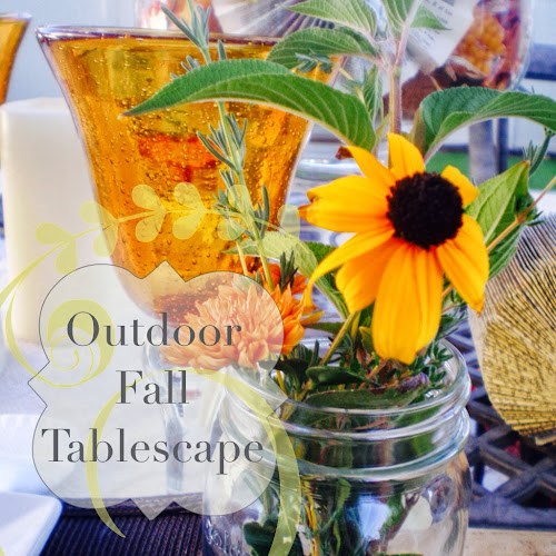 Outdoor fall tablescape in backyard - Karins Kottage