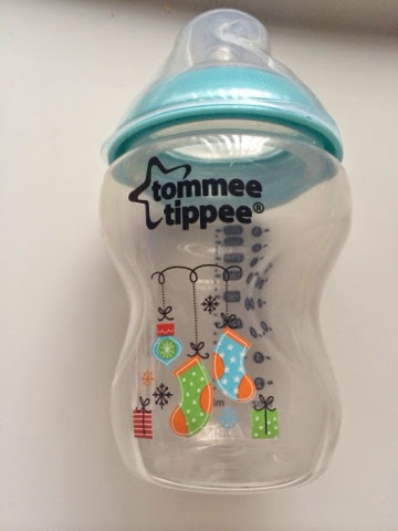Tommee Tippee Blue Christmas baby bottle 