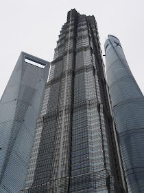 Shanghai World Financial Center, Jin Mao Tower, and Shanghai Tower in Shanghai, China