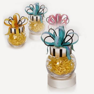 Party Jar with Aqua Ribbon Top, Small Round Top Collection