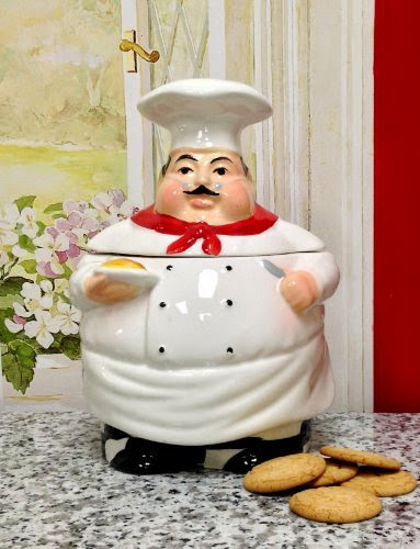  Tuscany Fat Chef Cookie Jar Canister, 64 oz. by ACK