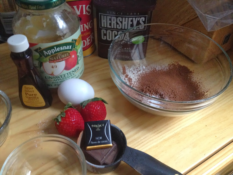Chocolate Strawberry Cupcake for Two ingredients