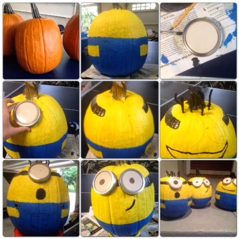Poppies and Wellies: How to make Minion Pumpkins