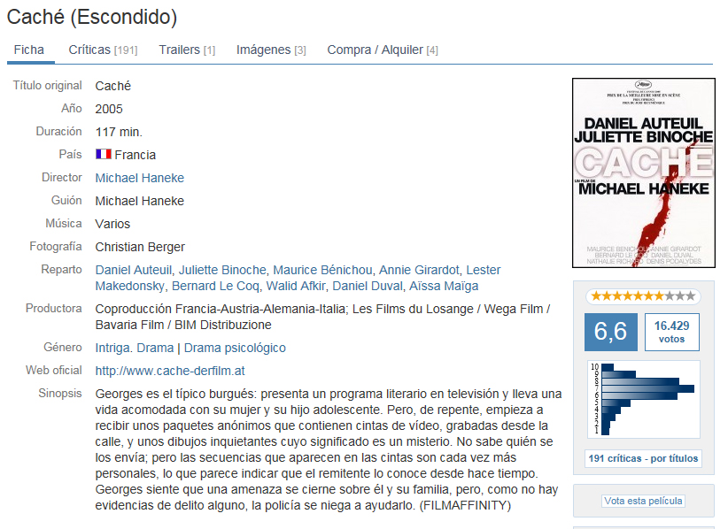 Cache FICHA - Caché (Escondido) | 2005 | Intriga. Drama psicológico | MicroHD 1080p | fra.cast DD5.1 | 4,3 GB
