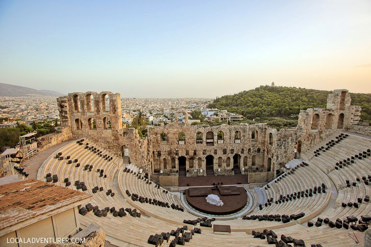 Odeon of Herodes Atticus in the Acropolis of Athens.