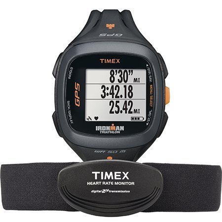 Timex Ironman Run Trainer 2.0 GPS Watch with Heart Rate, Black/Orange