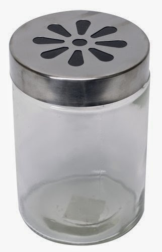  Housewares International 48-Ounce Cylinder Glass Storage Jar with Brushed Iron Lid