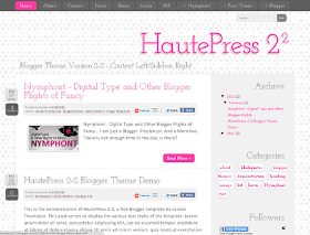 HautePress Version 2-2: Content left/Sidebar Right Orientation