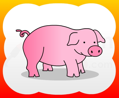How to draw Pig for kids