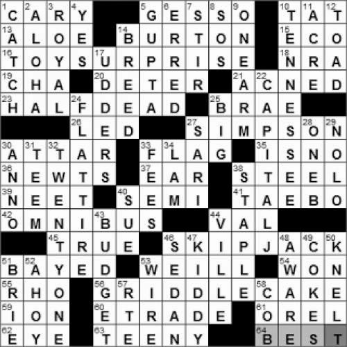 0209 11 New York Times Crossword Answers 9 Feb 11 Wednesday