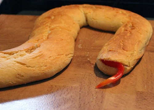 Halloween Vegetarian Snake Sandwich Recipe