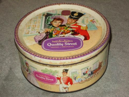  Vintage Machintosh's Quality Street Toffee Candy  &  Chocolate Litho Collectible Tin - Made In England