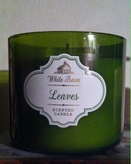 BBW White Barn 3 Wick Leaves Candle