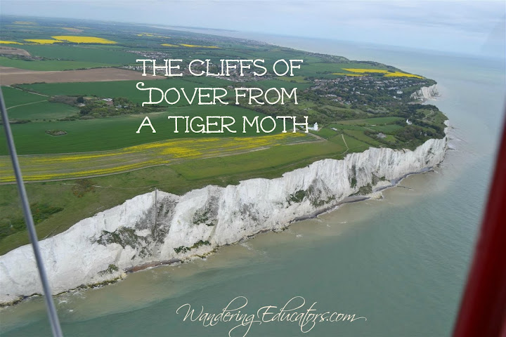View of the Cliffs of Dover from aboard a Tiger Moth