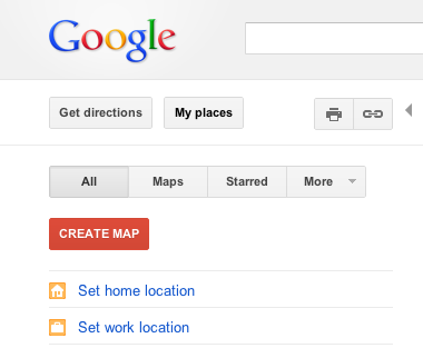 Google Maps Home and Work