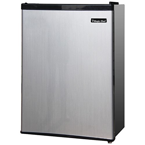 Magic Chef MCBR240S1 2.4 cu ft Compact Single Door Refrigerator, Stainless Look