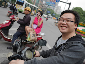 man on motorbike in Hengyang, China