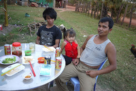 Cambodians enjoying food and drinks
